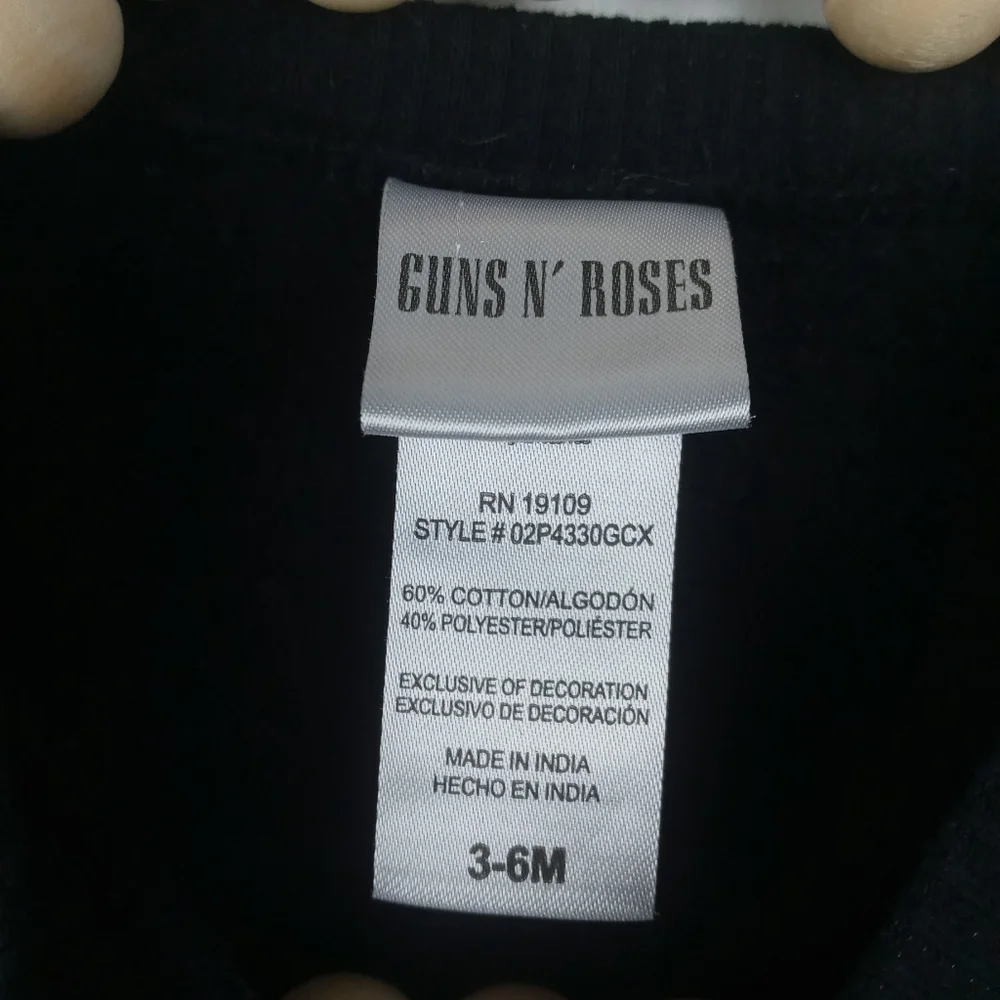 Guns and Roses boys size 3-6 mos black vintage design sweatshirt